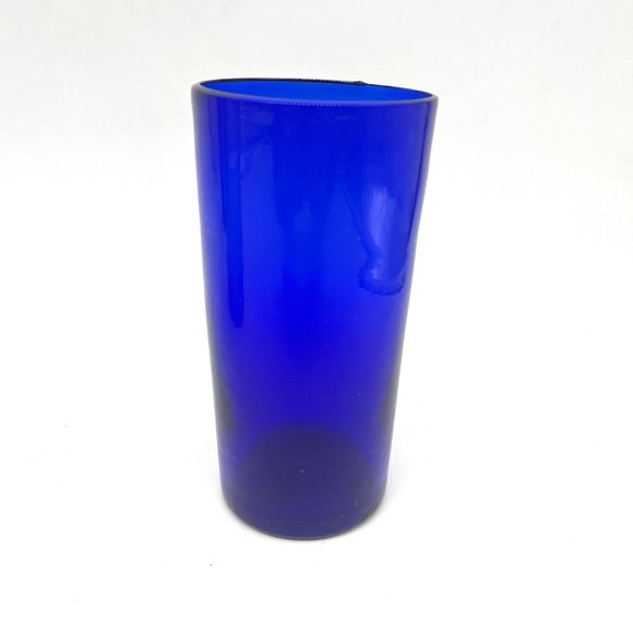 Accents Vintage Cobalt Blue Glass Cylinder Bud Vase 6 Tall 3 Wide